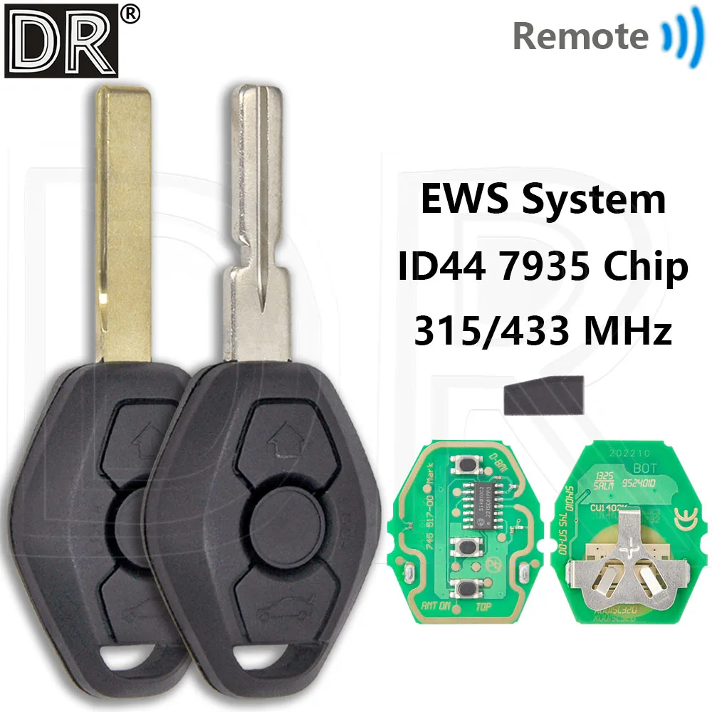 DR Great ID44 PCF7935 ชิป 315/433MHz ความถี่ตัวแปร EWS ระบบรีโมทกุญแจรถสําหรับ BMW 1 3 5 7 E38 E39 E46 E65 X3 X5 Z3 Z4