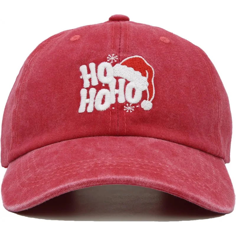 Adult Christmas baseball cap, vintage broken embroidery cotton cap