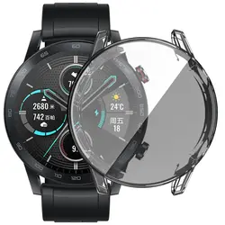 Enhanced Protective TPU Smart Watch Case with 360 - Degree Plating Screen Protector (Clear-)