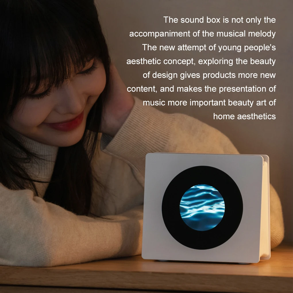 Stereo Sound Bluetooth Speaker Portable Clock Wireless White Noise Sleep Aid Audio System HD Lyrics Display Soundbar Music Box