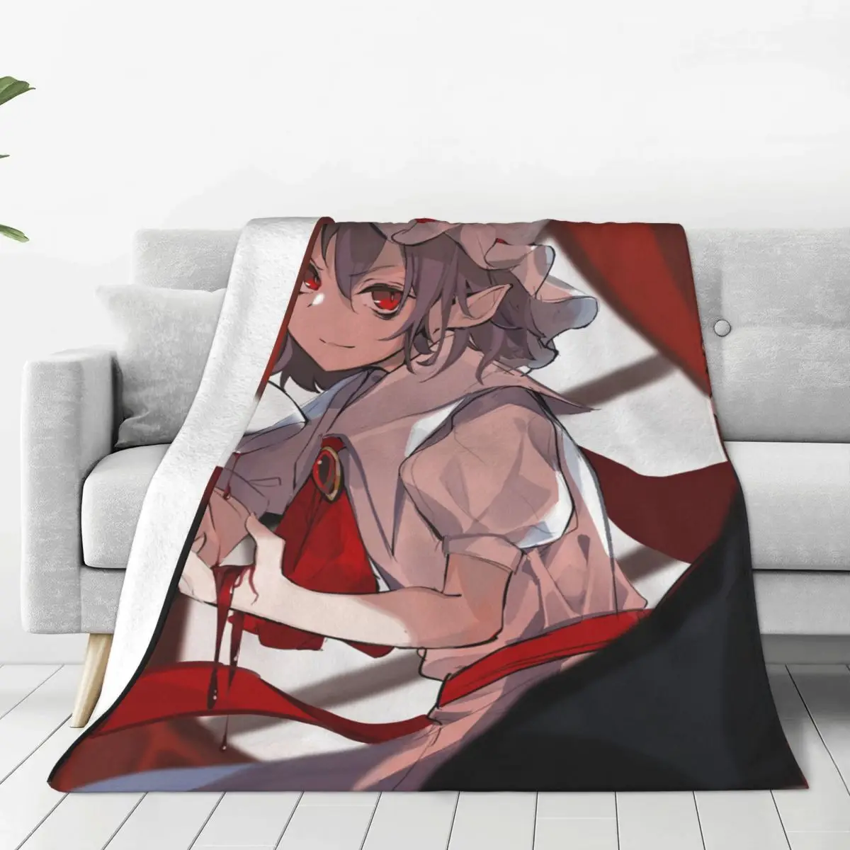 

Touhou Project Remilia Scarlet Anime Blankets Flannel Throw Blankets Bed Sofa Personalised Ultra-Soft Warm Bedspreads