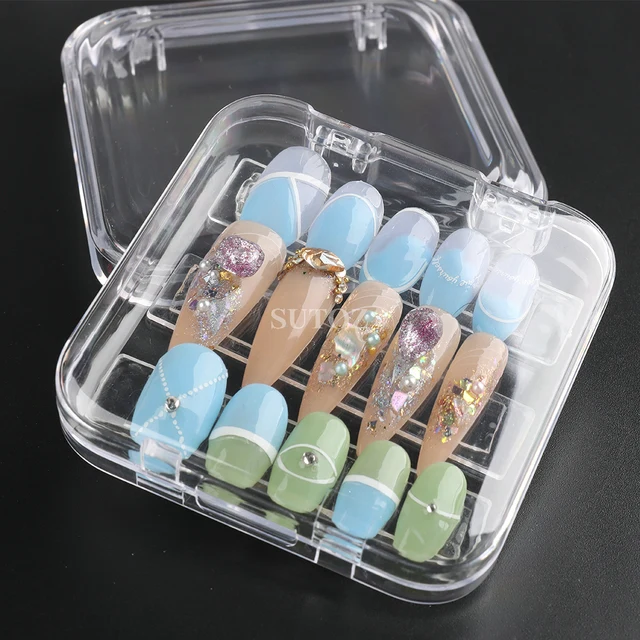 Empty Nail Packaging Boxes Acrylic Press On Nail Storage Case False Tips  Display Stand Manicure Organizer Jewelry Container Zbn - Showing Shelf -  AliExpress
