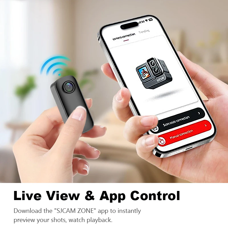 SJCAM Pocket 4K Mini Camera with Waterproof Case C100 Plus EIS Action Cam Magnetic Wearable for Helmet Motorcycles Cycling Vlog