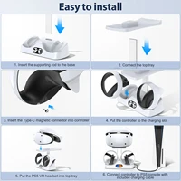 Controller Charging Dock for PS5 VR2 Charging Station with VR Headset Holder Display Stand PS VR2 Controller Charger for PSVR2 - Image 5
