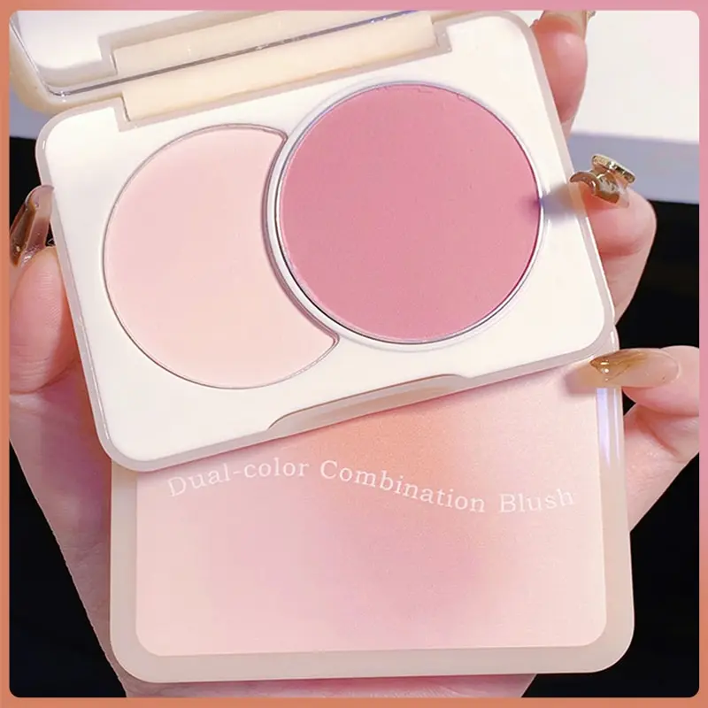 Two-tone Blush Tray Matte Natural Nude Blush Multi-color Combination Two In One Rouge Powder Natural Bare Light powder blusher blush stick blush powder blush plate facial blusher
