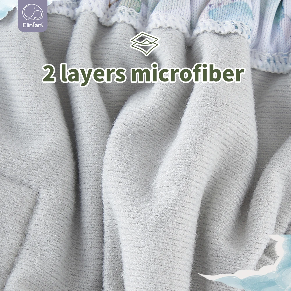 Elinfant-calças do treinamento do bebê, impermeável PUL pano de camurça, impressões Farbic Inner Moda, lavável e reutilizável fralda, 1 pc