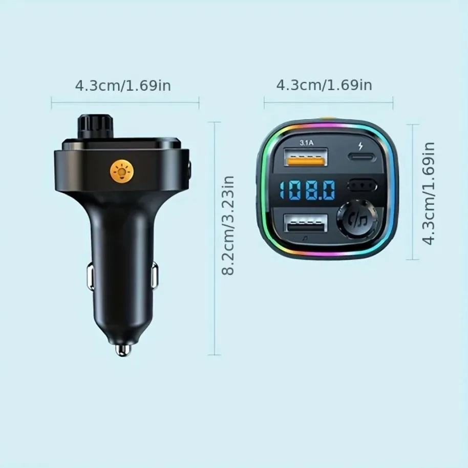 VIKEFON 15W USB Bluetooth 5.0 FM Transmitter Handsfree Car Radio Modulator MP3 Player With Super Quick Charge Adapter for Car