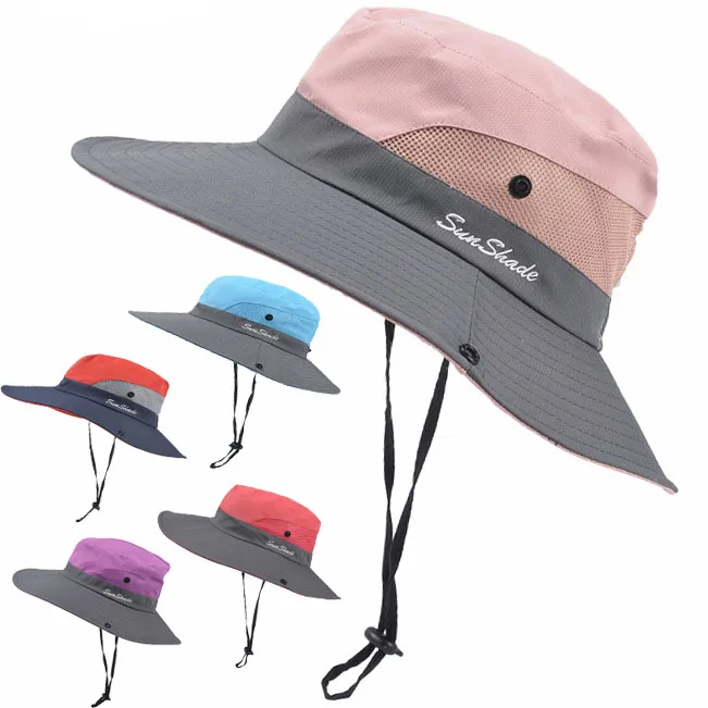 Fishing Hat Sun UV Protection UPF 50+ Sun Hat Bucket Summer Men Women Large Wide Brim Bob Hiking Outdoor Hats with Chain Strap 1