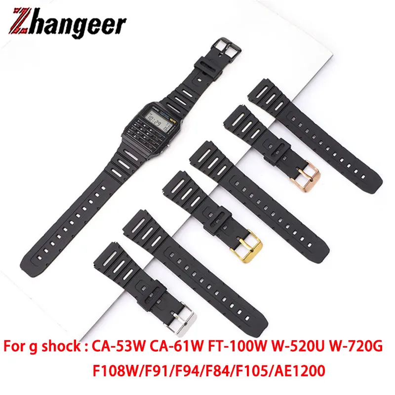 Rubber Strap For G Shock CA-53W Calculator Watchband CA-61W/ FT