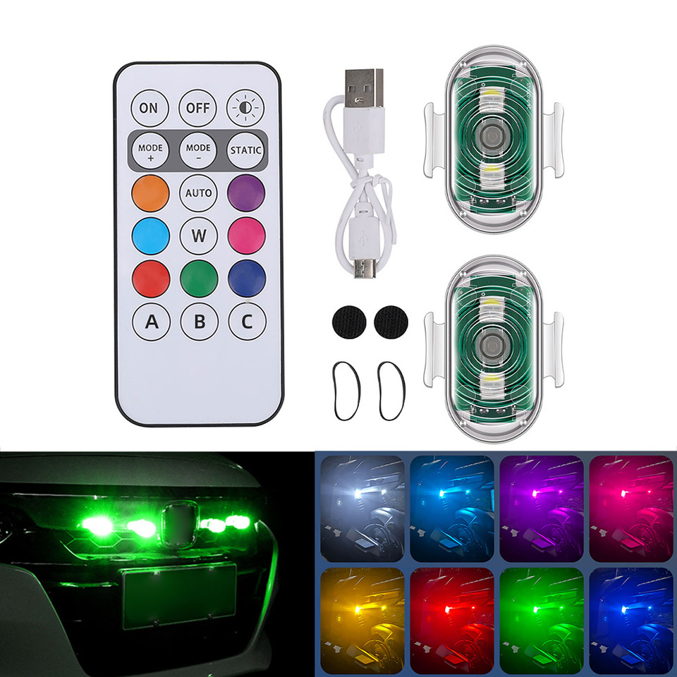 Wireless remote control LED Flashing Warning light bulb for UAV Car motorcycle Warning taillights LED indicator light Side light