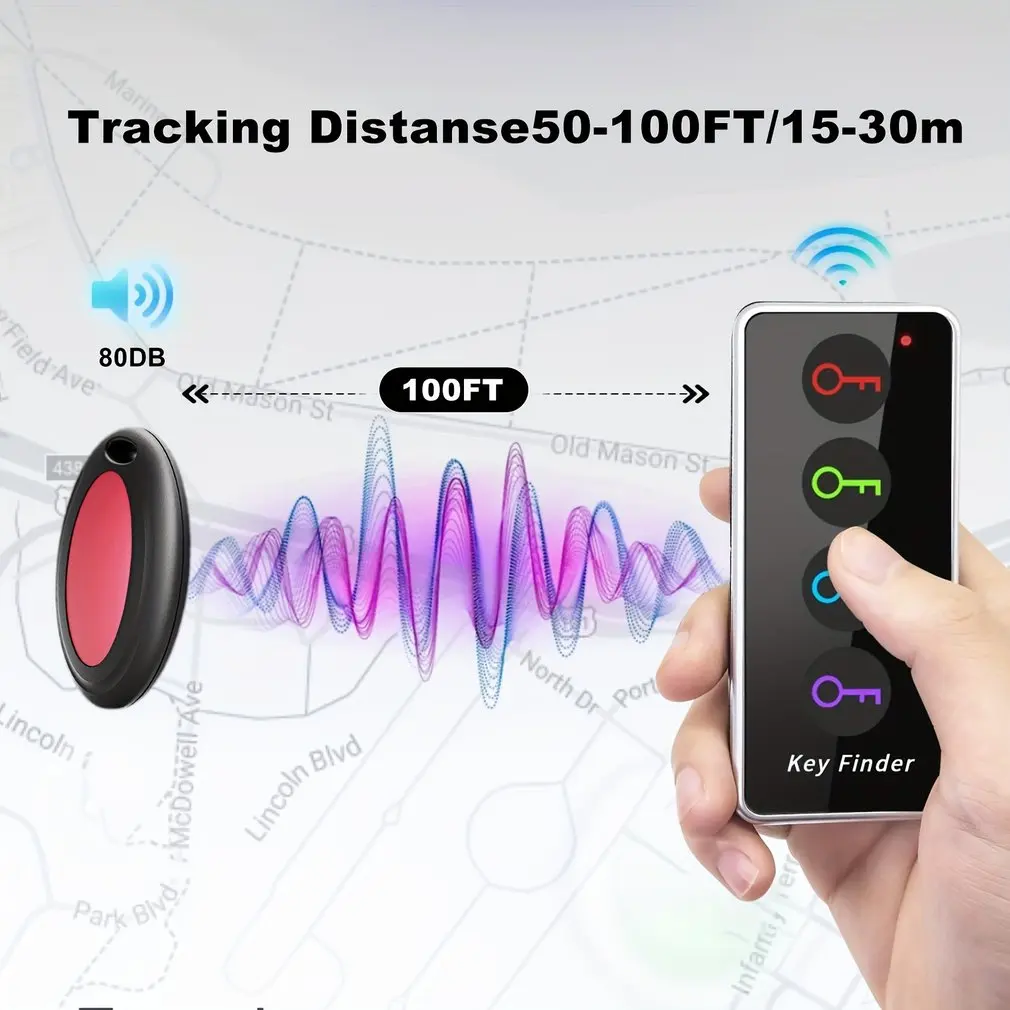 Wireless Key Finder RF Key Locator Pet Tracker Wallet Tracker Remote Control 1 RF Transmitter 4 Receiver key finder,anti lost tracker,anti lose tracker,item locator,key chain locator,anti lost locator