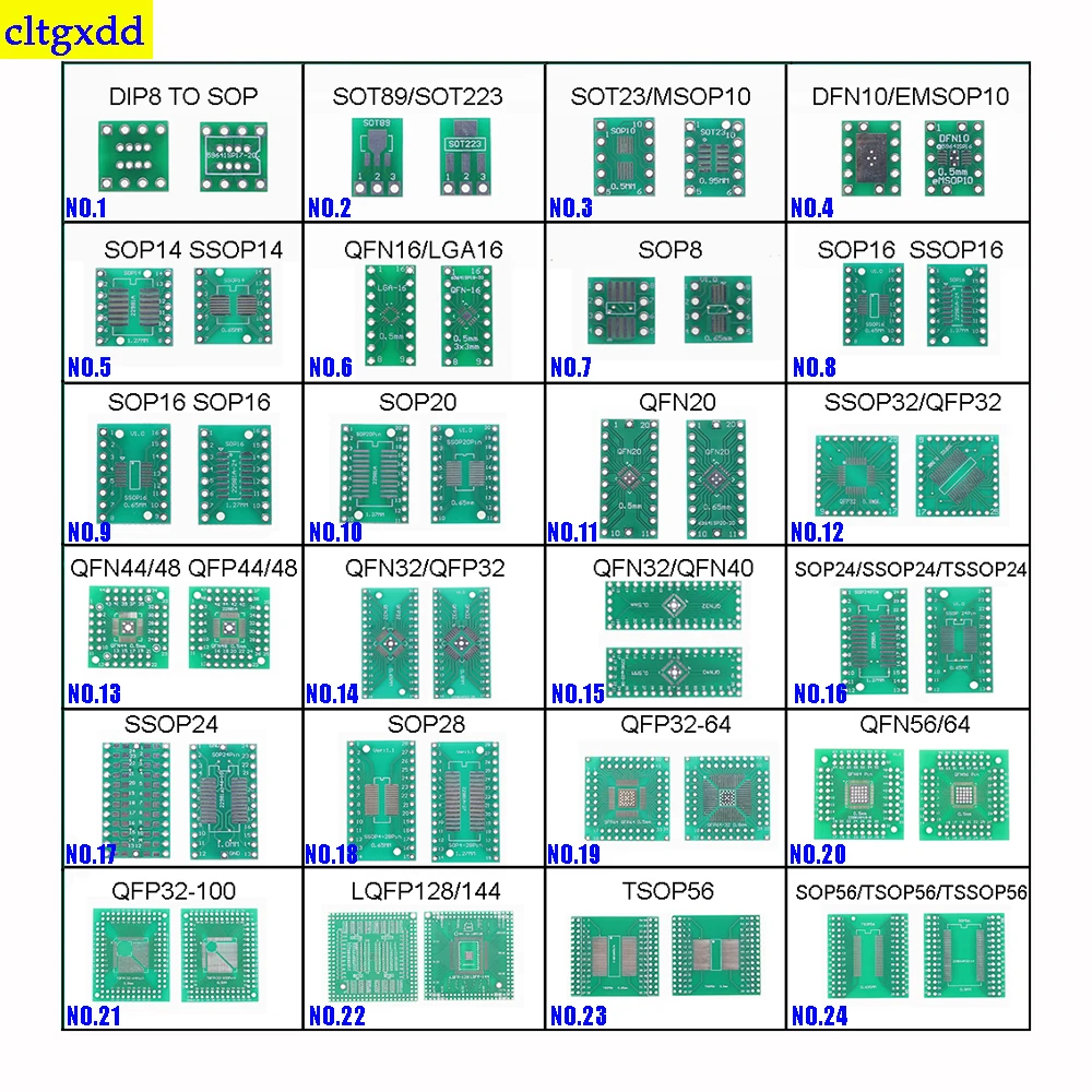 10piece PCB Board SOP8 SOP14 SOP16 SOP20 SOP24 SOP28 QFP FQFP TQFP Turn to DIP Adapter Converter TSSOP Board 8 14 16 20 24 28