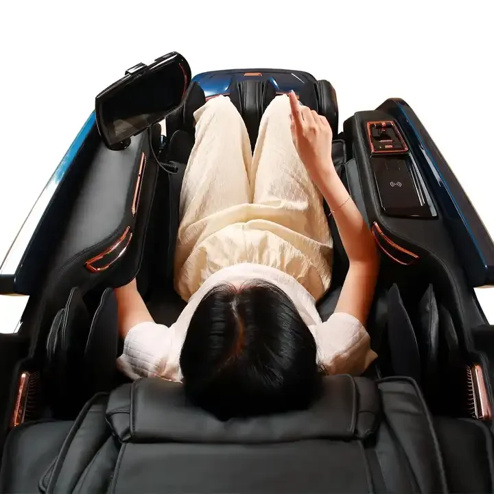 4D Massage Chair with Stretch Full Body Massage Voice Control Heating LCD Remote Control Foot Roller