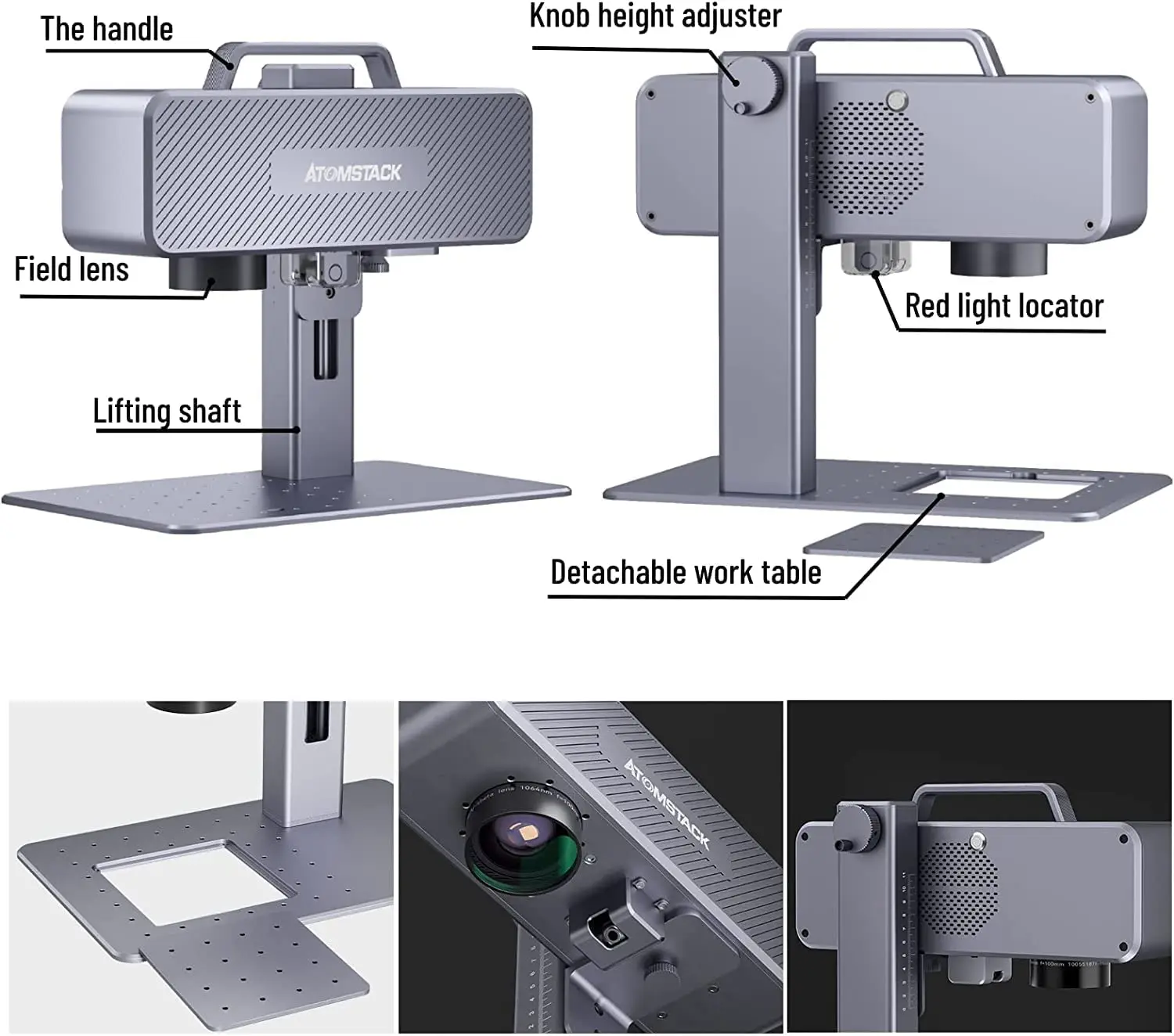 ATOMSTACK M4 Infrared Laser Marking Machine 720,000 mm/min Desktop Handheld Precise Positioning Fiber Engraver For Metal Plastic laser marking machine