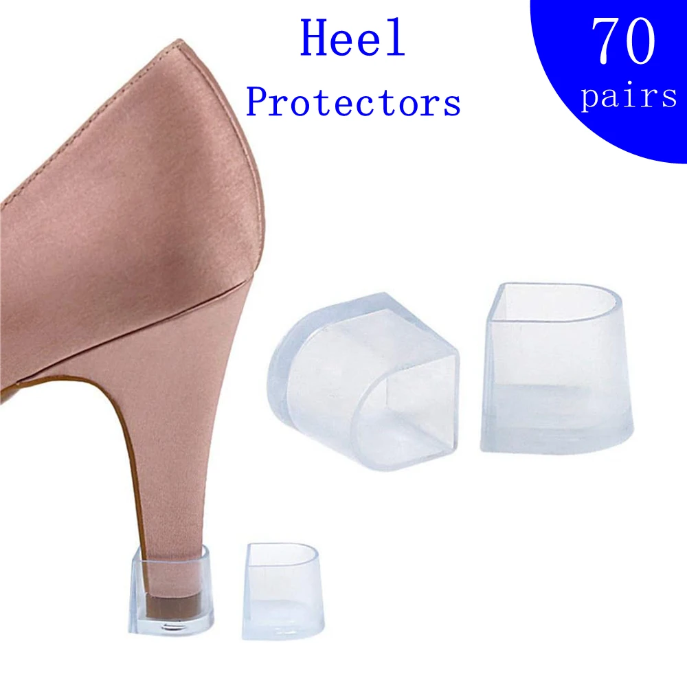 70 Pairs/ Lot PVC High Heel Latin Stiletto Dancing Covers Heel Stoppers Antislip Silicone High Heel Protectors for Wedding Party