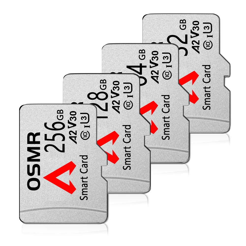 고속 클래스 10 마이크로 TF SD 카드 U3 플래시 메모리 카드 2GB-256GB 대용량 저장 카드 (휴대폰, 차량용 DVR, 보안 카메라용)