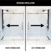 Adjustable Frameless Sliding Shower Door with Clear Tempered Glass, Matte Gold, 56-60 in. W x 74 in. H,  Shower Door 3