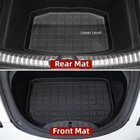 Front Rear Mat TPE Cargo Pad For Tesla Model Y/3 2023 Accessories Model 3/Y 2017-2023 3D Waterproof Tray Storage Pads Mats 2
