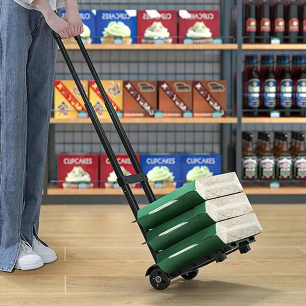 Folding Hand Truck Portable Shopping Cart Sturdy Folding Hand Trucks Household Hands Trolley Lightweight Dolly Moving Trailers