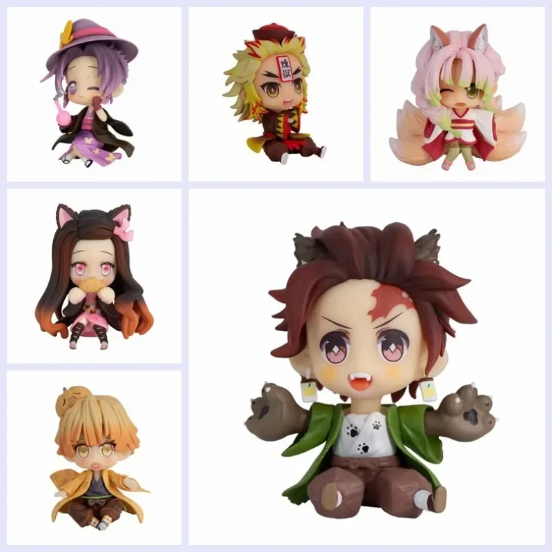 

Demon Slayer Agatsuma Zenitsu Ornaments Hashibira Inosuke Tanjirou Nezuko Anime Peripheral Dolls Figures 10cm Holiday Gift Toys