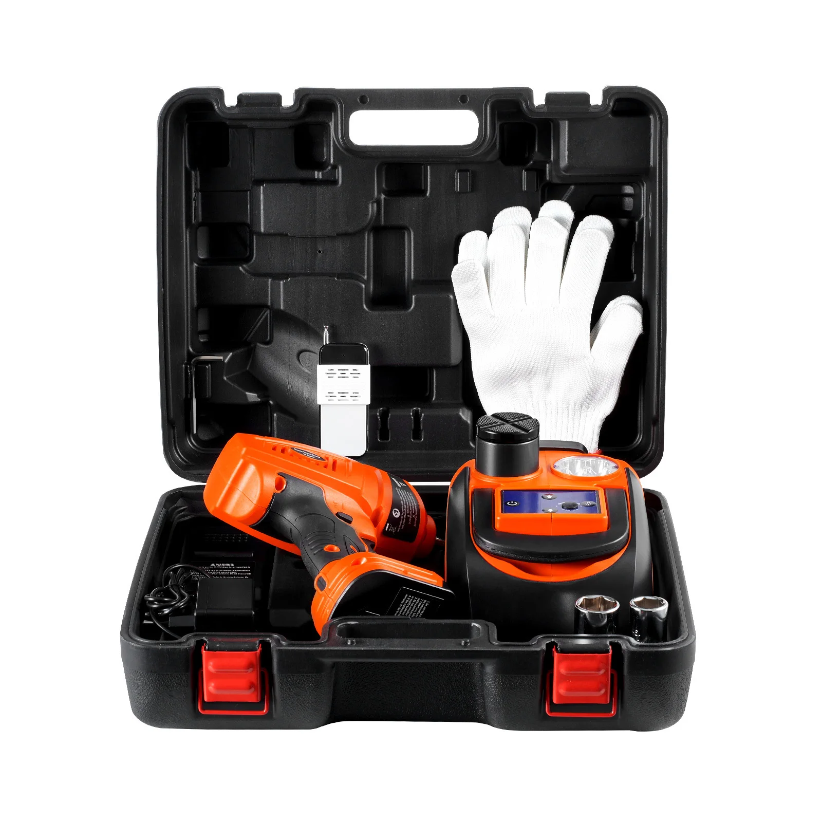 SucceBuy Electric Car Jack 5T Electric Scissor Jack with Electric Impact Wrench & LED Light & Remote Control for Sedan SUV Truck