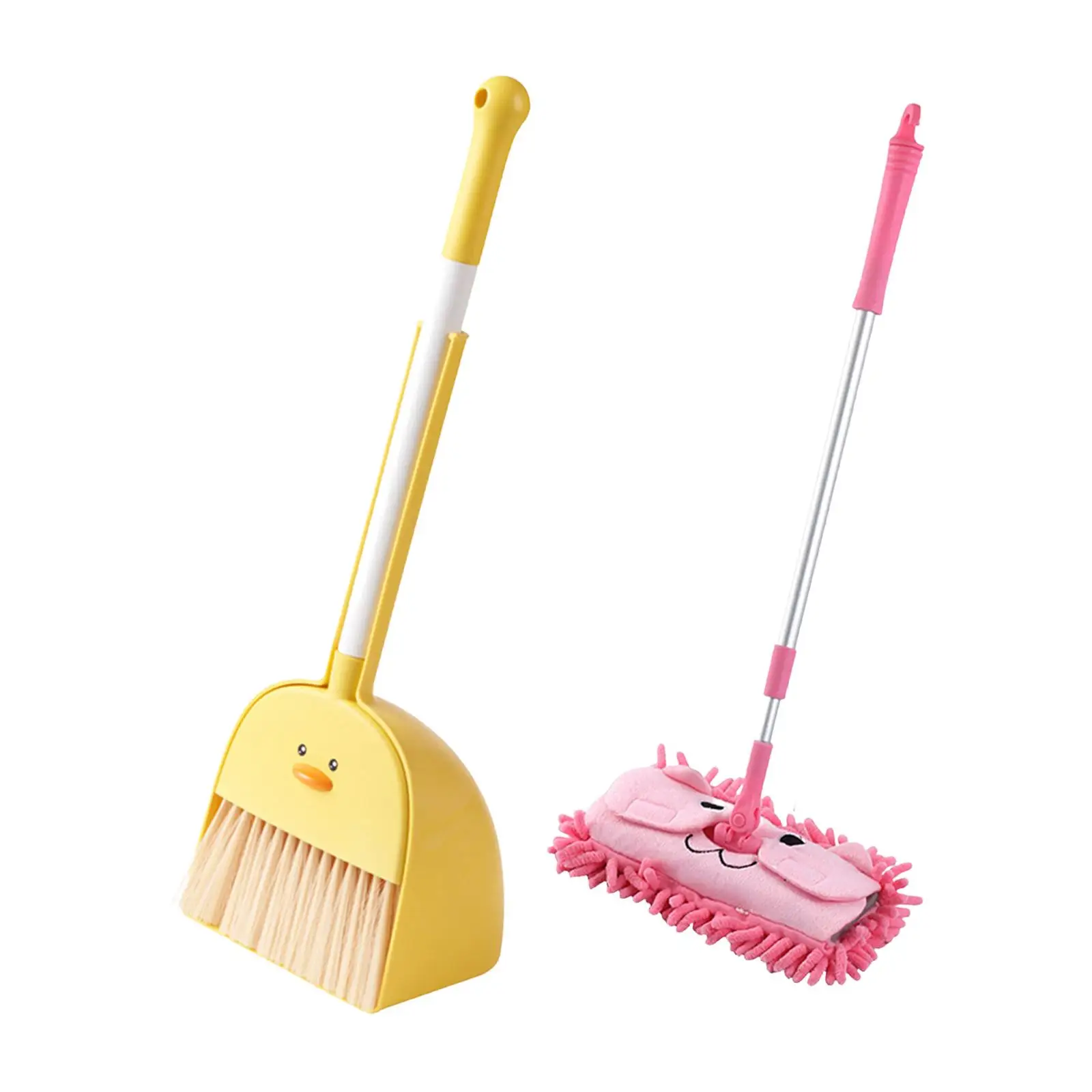 Kids Cleaning Set Early Learning Develop Life Skills Role Playing Mini Broom and 2