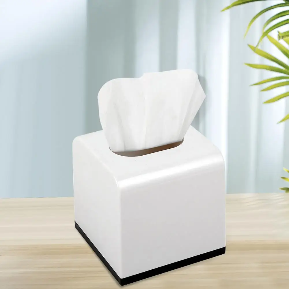 Functional Tissue Box Cover Decorative Cube Tissue Holder Dispenser with Capacity Durable Construction Solid for Easy for Home 2