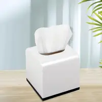 Functional Tissue Box Cover Decorative Cube Tissue Holder Dispenser with Capacity Durable Construction Solid for Easy for Home 2