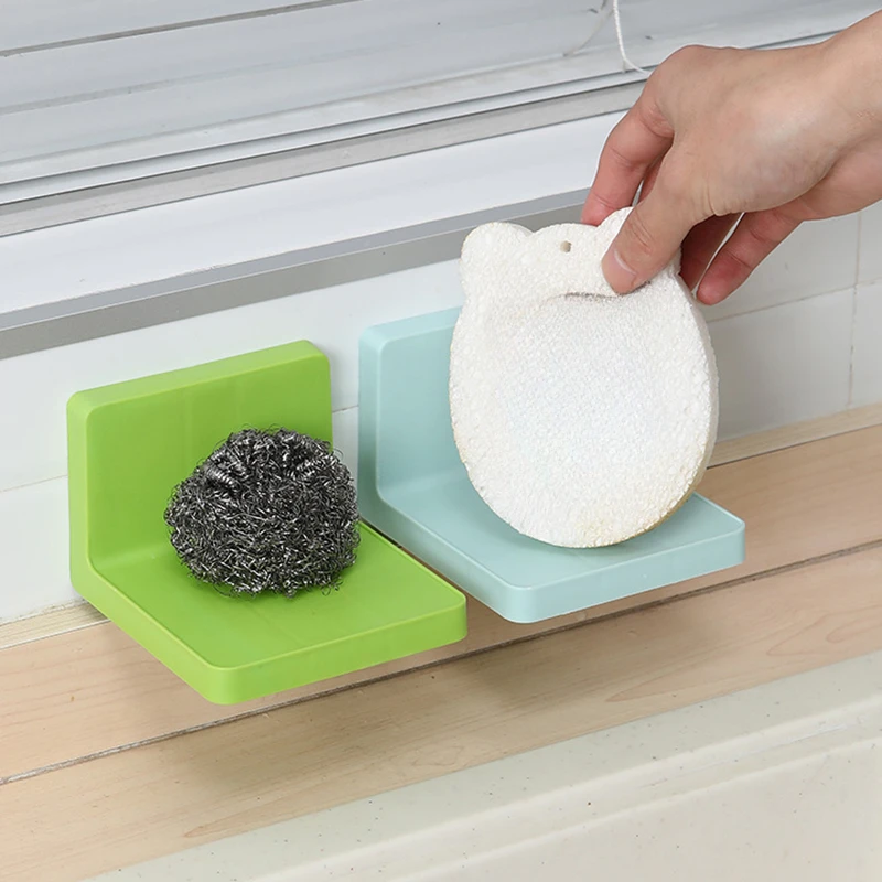 Multifunction Wall Mounted Storage Rack Adhesive DIY Soap Sponge Holder Kitchen Bathroom Shelves No-drill For Remote Control Key storage rack wall mounted storage box soap holder bathroom shelf bathroom shelf rack bathroom storage rack wall shelf organizer wall shelf countertop storage rack