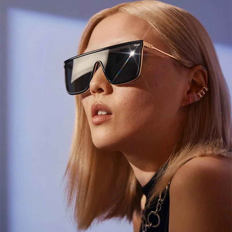Fashion Square Sunglasses Women Quay Brand Design Flat Top Sun Glasses for Women Classic Nightfall Remixed Ladies Shades UV400 2