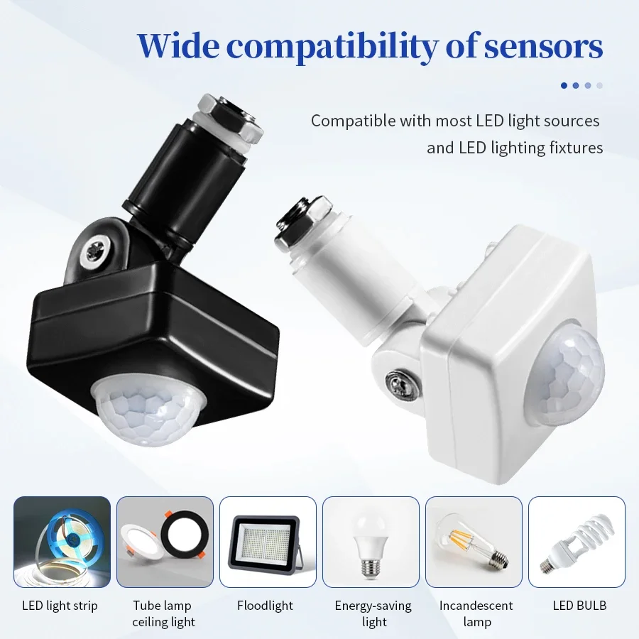 AC110-240V Human Motion Sensor 120&deg; Replacement PIR Motion Detector for Home Adjustable Time Detection Range Light Switch Sensor