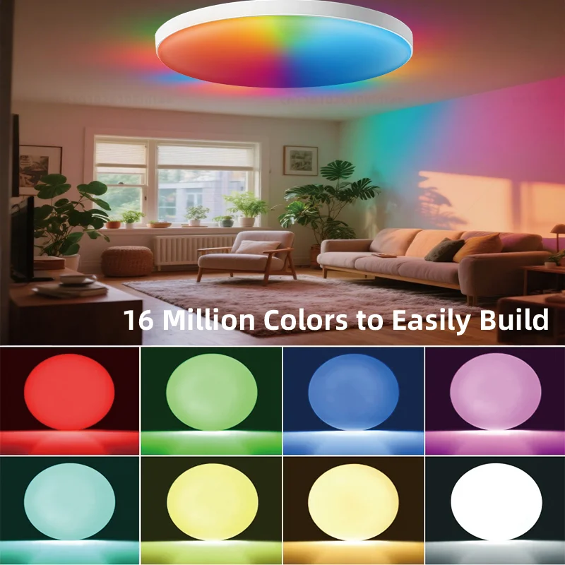 Ceiling Light Tuya Smart WiFi 24W RGBCW Circular Atmosphere Light APP Control Suitable for Alexa Google Home Bedroom Home