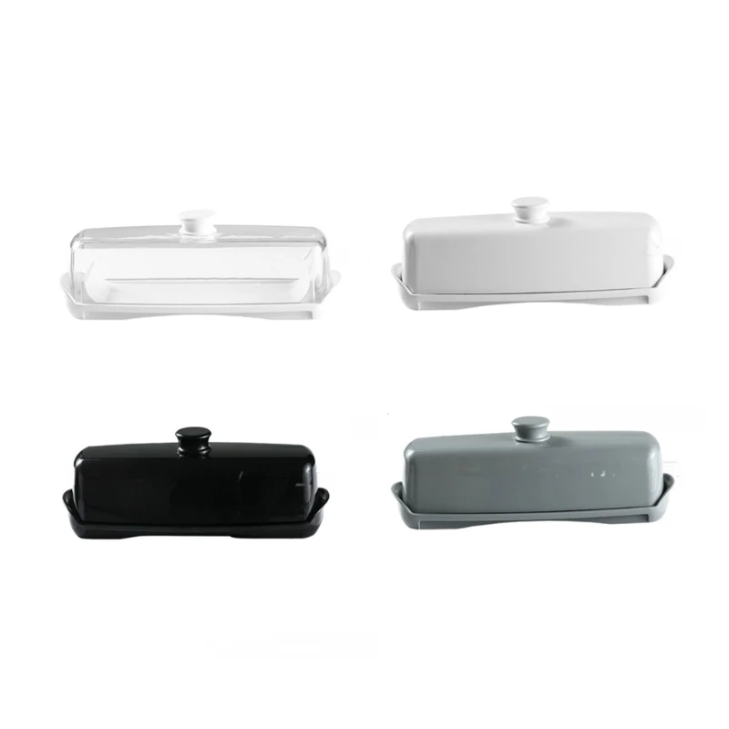 

Plastic Butter Dish with Lid &Spoon Butter Container Kitchen Accessory Dropship