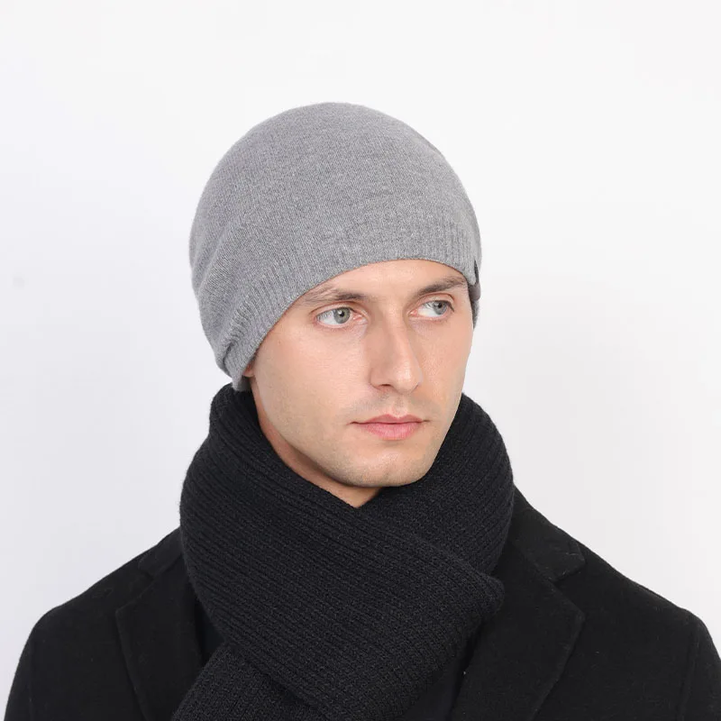 Men's Beanie Hats, Cold Hats, Ice Outdoor Warm Knit High Elastic Velvet Soft Hats