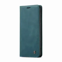 Magnetic Closure Leather Flip Wallet Phone Case with Card Slots and Shockproof Protective Stand - Oneplus 12 (Blue)