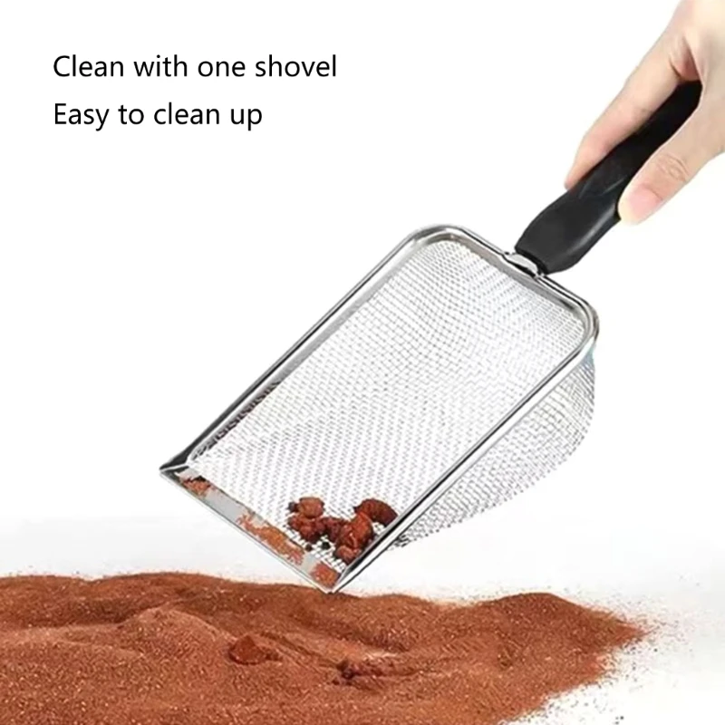 

Sand Litter Scooper Mesh Reptiles Substrate Box Filtering Steel Stainless Bedding Cleaner Sifter Metal