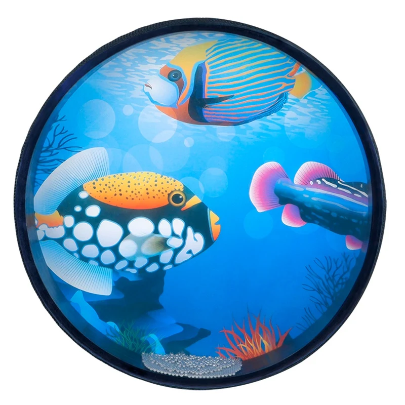 

10-дюймовый волновой барабан океанского типа, волновой барабан Orff, перкуссионный инструмент, большой волновой звуковой барабан, музыкальный цвет + синий