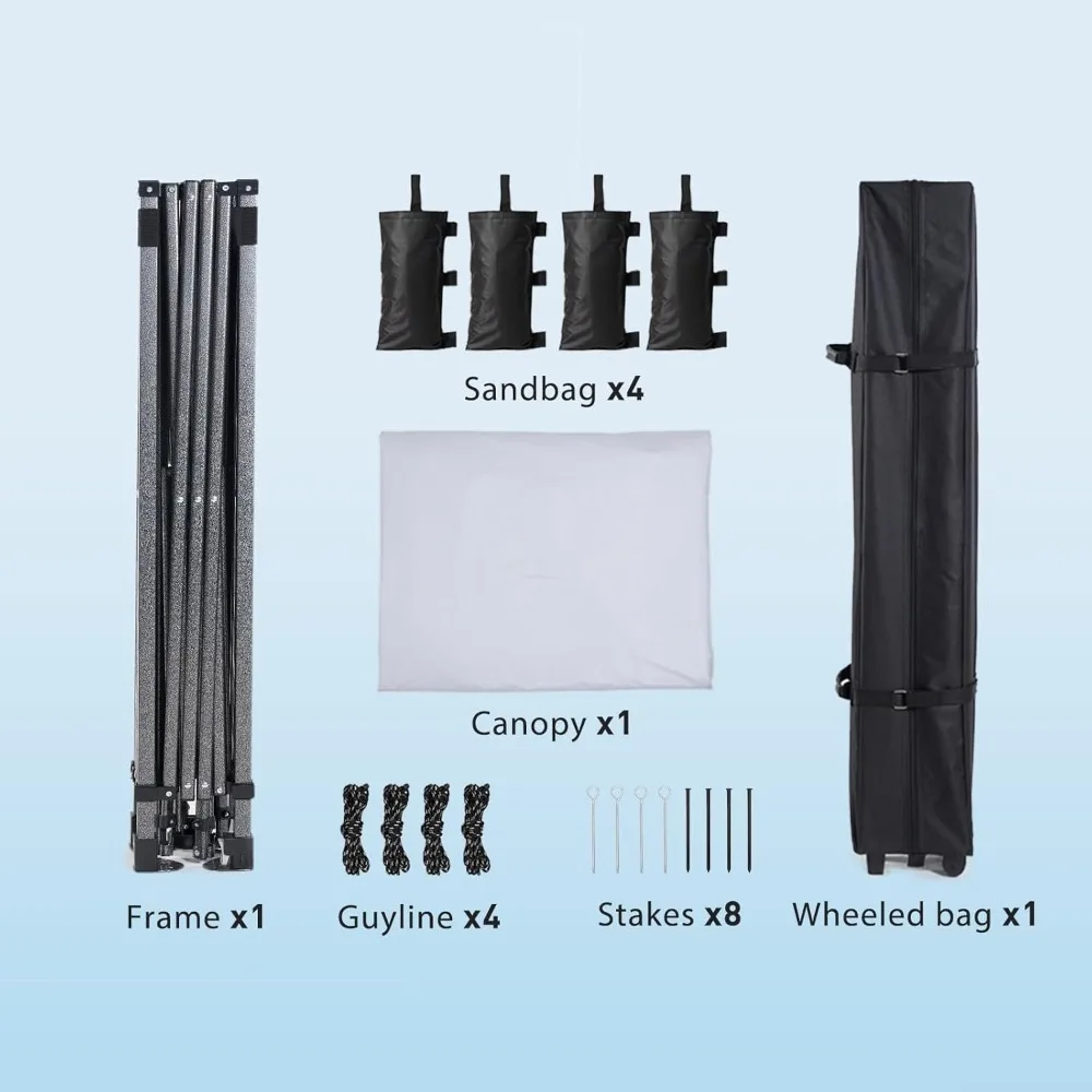10x10ft 1-Person Setup Pop Up Canopy Tent 6