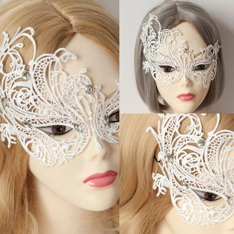 

Lace Eyemask With Rhinestones For Women Masquerades Proms Carnivals Halloween T8NB