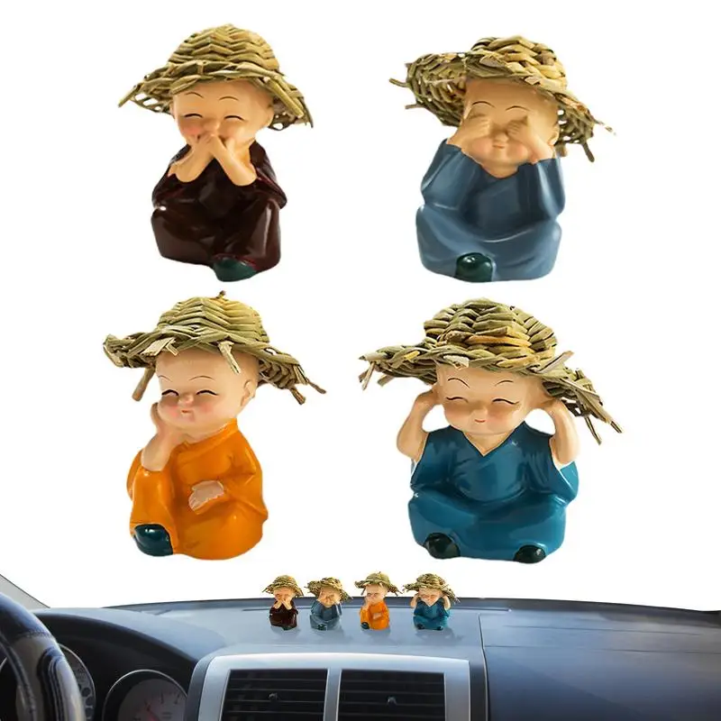 

4 шт., миниатюрные фигурки монахов
