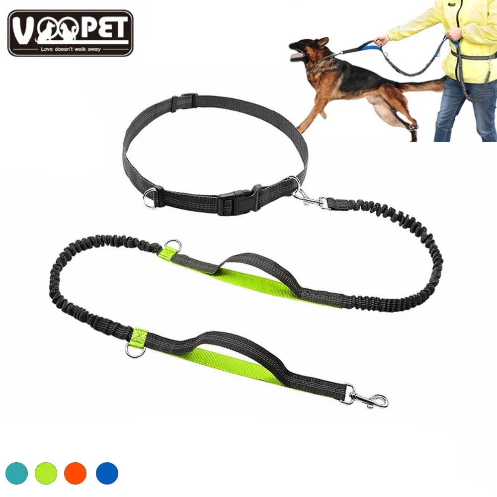 Hands Free Dog Leash Waist Running Belt For Dog Dual Handles Leash