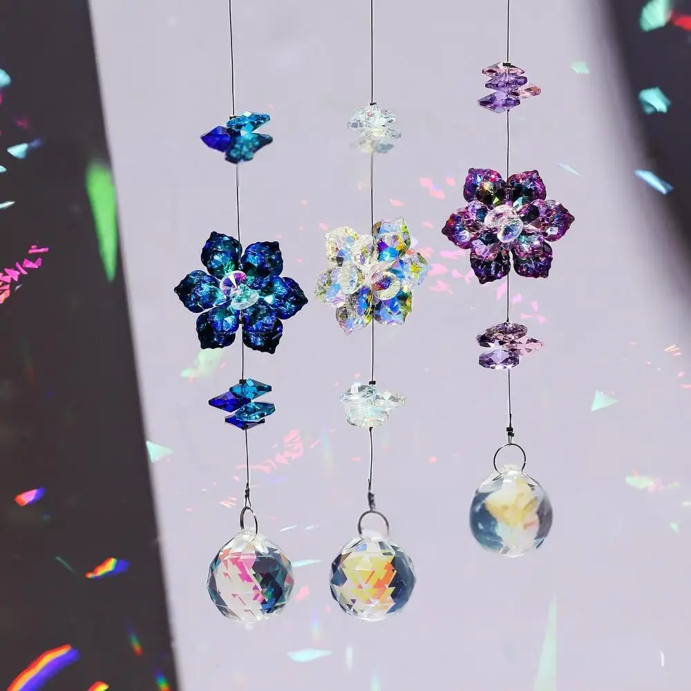 Lotus Leaf Suncatchers with Crystal Prisms Window Sun Catcher Ornament Rainbow Maker for Home Garden Rearview Mirror Charms