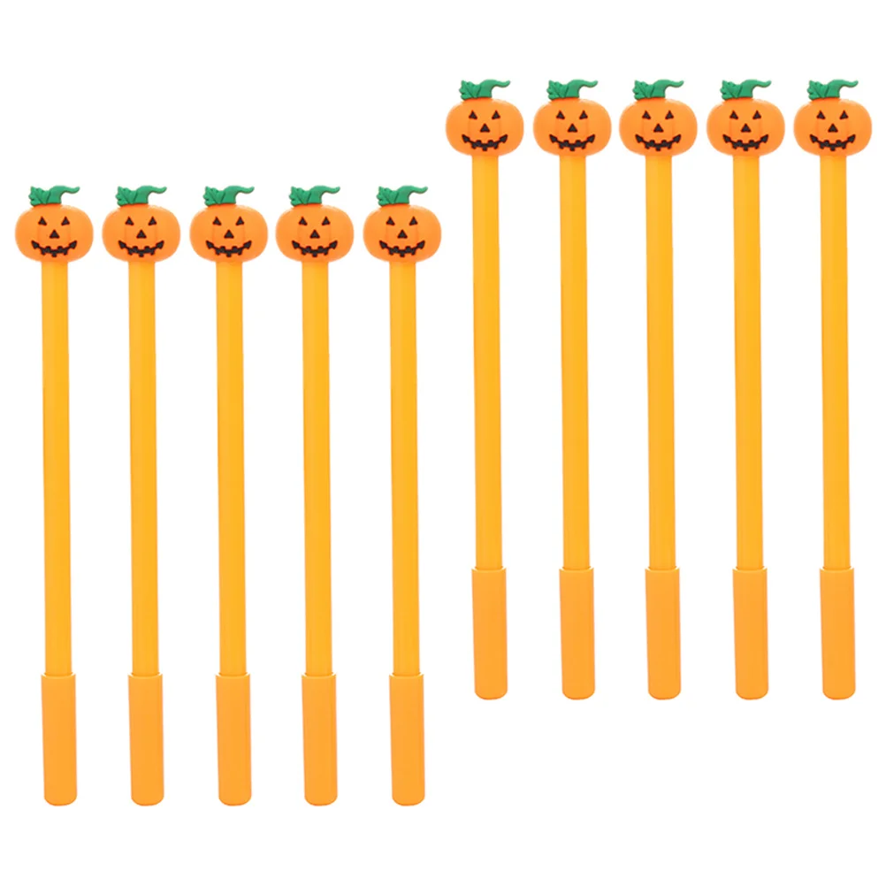 10Pcs Halloween Cartoon Pumpkin Skull Gel Pens Smooth Ink Pens for School Office Writing Signature Fun Gifts Writing Pen