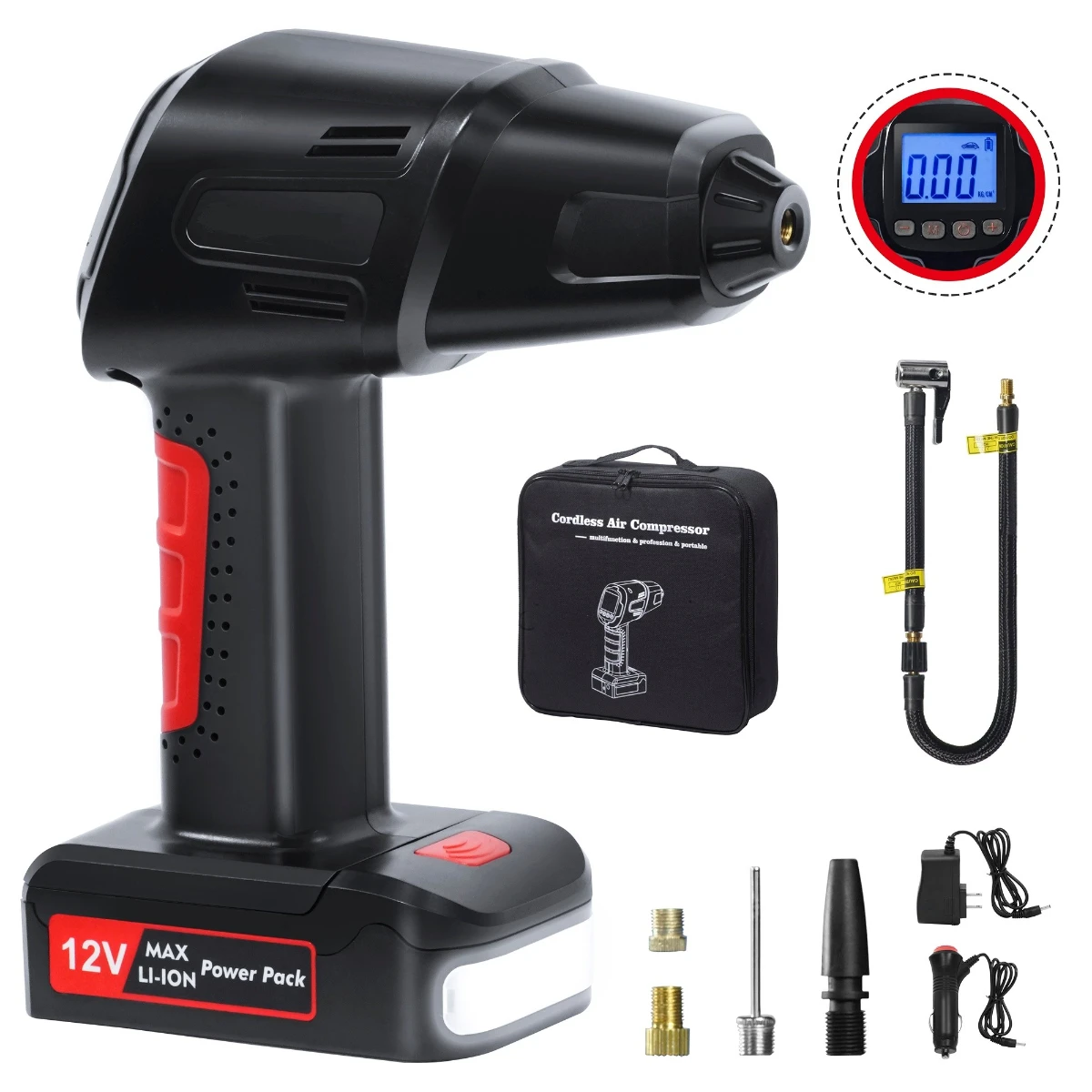 

Семейный воздушный насос для велосипеда 12 В, портативный автомобильный Электрический насос, аварийный насос для шин psi