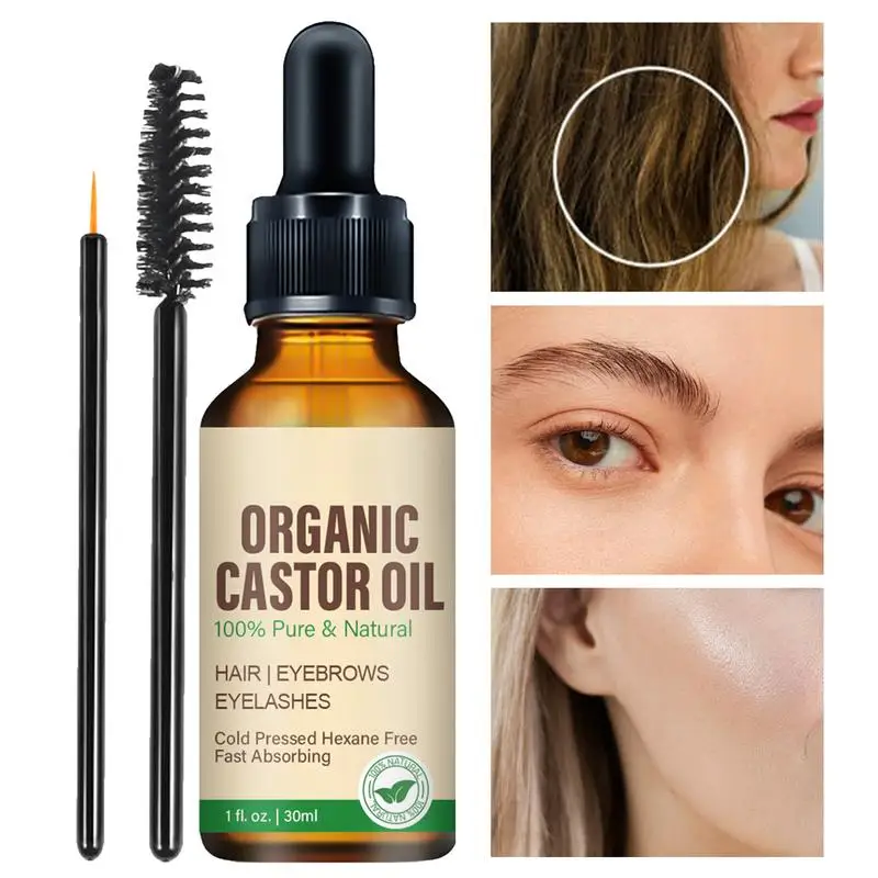 30ml Organic Castor Oil for Hair Growth pure natural Castor Oil Nourish Eyelashes and Eyebrows Scalp, Skin and Nails Care - Image 3