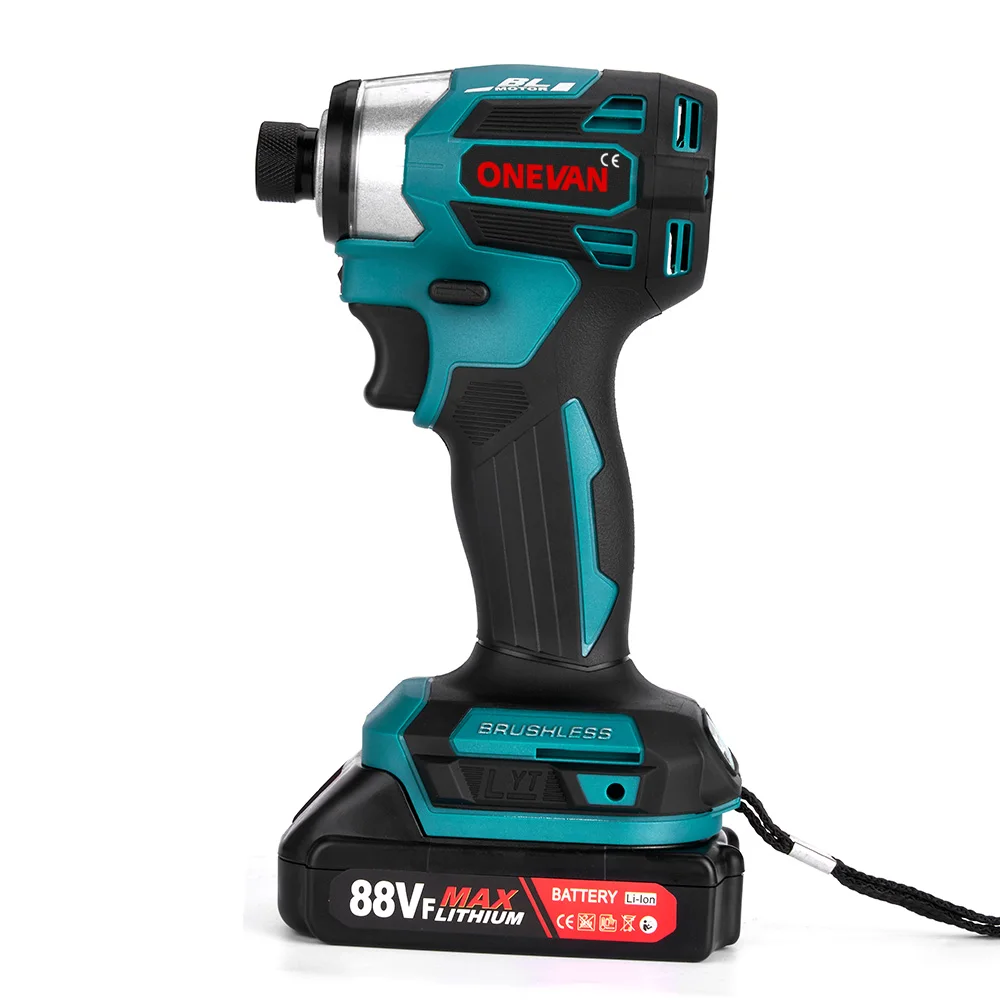 ONEVAN 600N.m Brushless Electric Screwdriver 5-Speed Cordless Electric Impact Driver Kit Drill Tool For Makita 18V Battery Pin