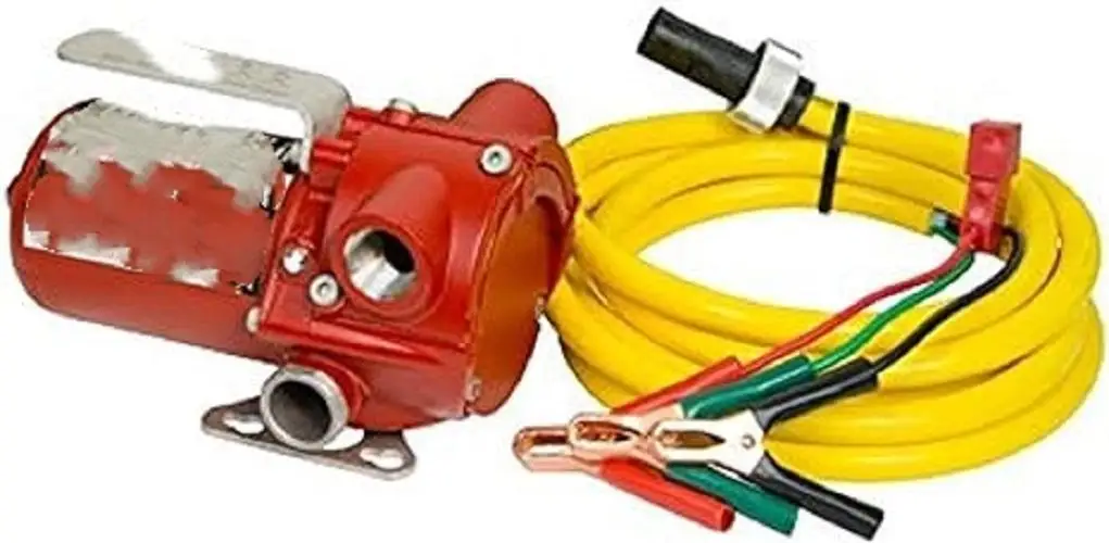 

AP03 RD812NN 12V Rotary Portable Gasoline Diesel Biodiesel Fuel Transfer Pump with 10 Foot Battery Clip Power Cord