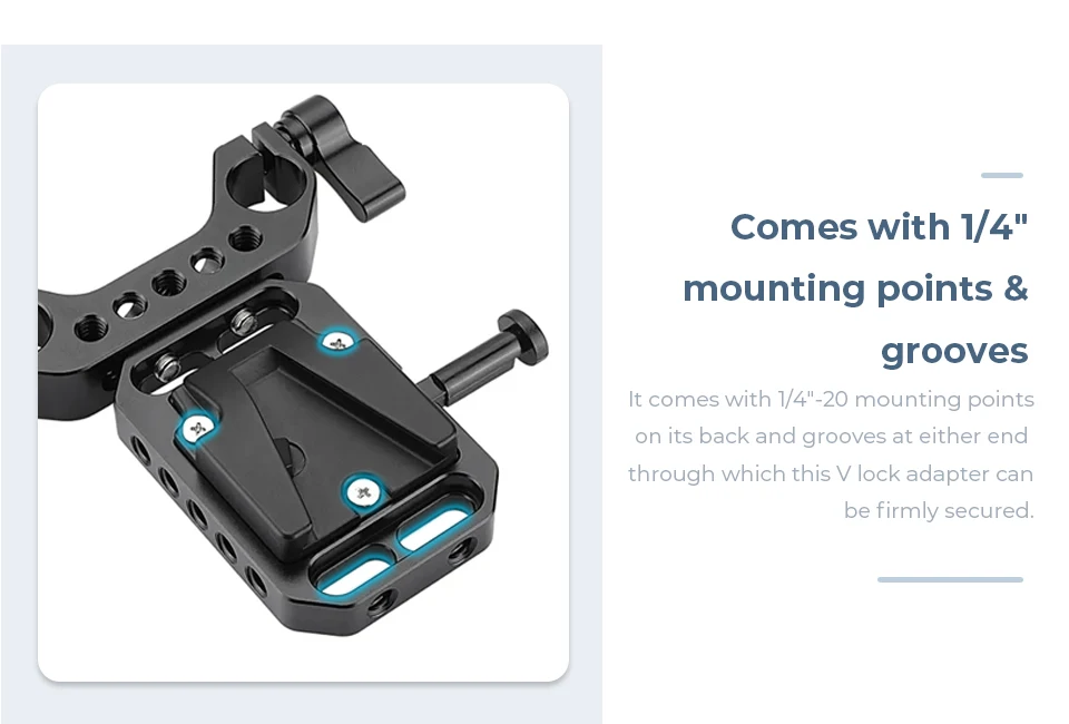 V Mount Quick Release Battery Plate Baseplate With 15mm Railblock Rod Holder For