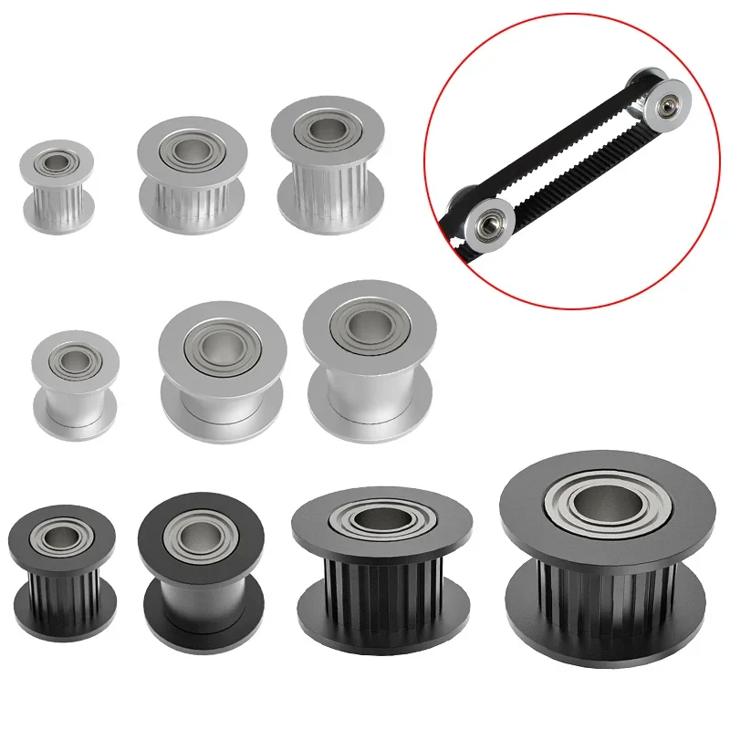 1Pc GT2 Idler Timing Pulley Driven Wheel 16/20 Tooth Wheel Bore 3/4/5mm Aluminium Gear Teeth / Smooth For 3D Printer Accessories timing belt pulley timing pulley 3d printer accessories