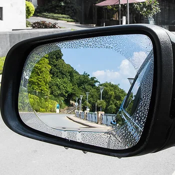 2 pezzi adesivo per auto pellicola antipioggia per specchietto retrovisore per auto specchietto retrovisore per auto pellicola antipioggia visione chiara pellicola trasparente per specchietto automatico
